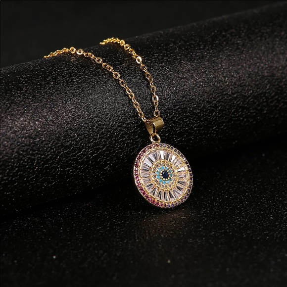 RESTOCKED NEW 14k Gold Beautiful Evil Eye Necklace - Picture 3 of 5
